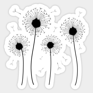 Black Dandelion Pattern Sticker